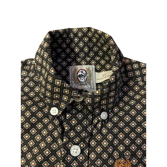 Cinch Western Shirt Toddler Boy 3T Black Brown Long Sleeve Button Down - Picture 6 of 14